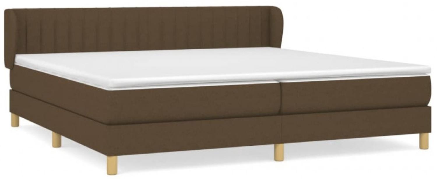 Doppelbett, Polsterbett mit Matratze Stoff Dunkelbraun 200 x 200 cm, Härtegrad: H2 [3126992] Bild 1