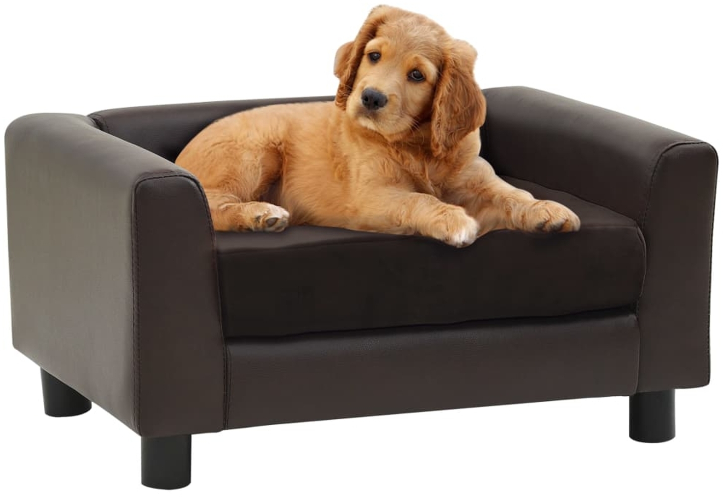 vidaXL Hundesofa Braun 60x43x30 cm Plüsch und Kunstleder 170961 Bild 1