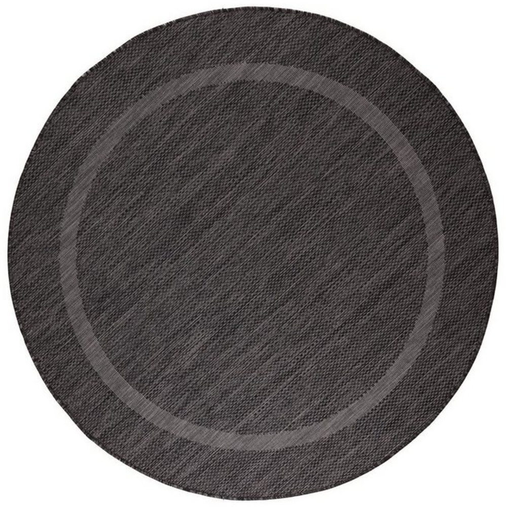 Outdoor Teppich Renata rund - 120 cm Durchmesser - Schwarz Bild 1