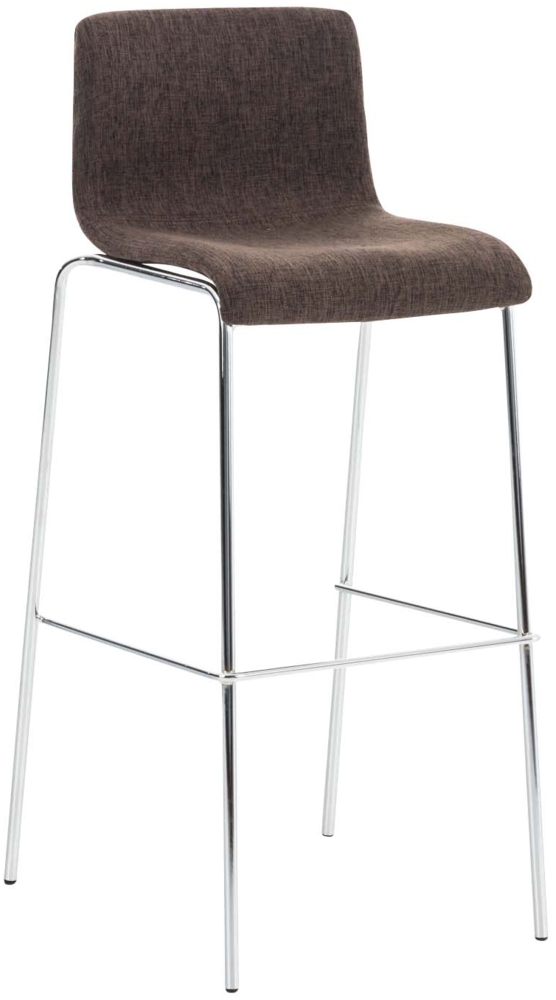 CLP Barhocker Hover Stoff 4-Fuß Gestell 4-Fuß Gestell,braun chrom Bild 1