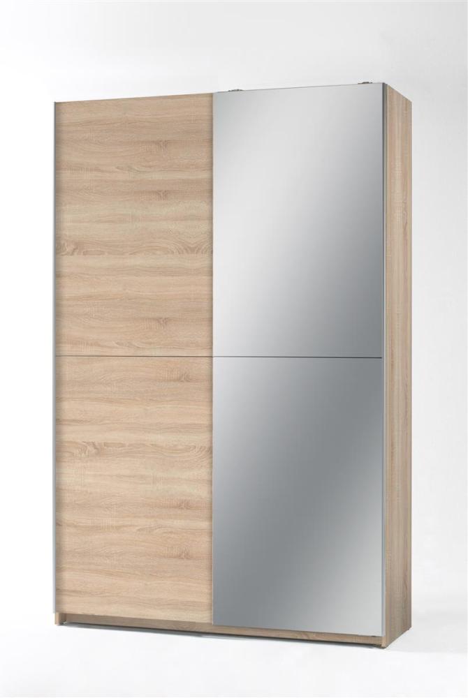 Kleiderschrank >Fred< in Eiche Sonoma Nachbildung - 125x196x38cm (BxHxT) Bild 1