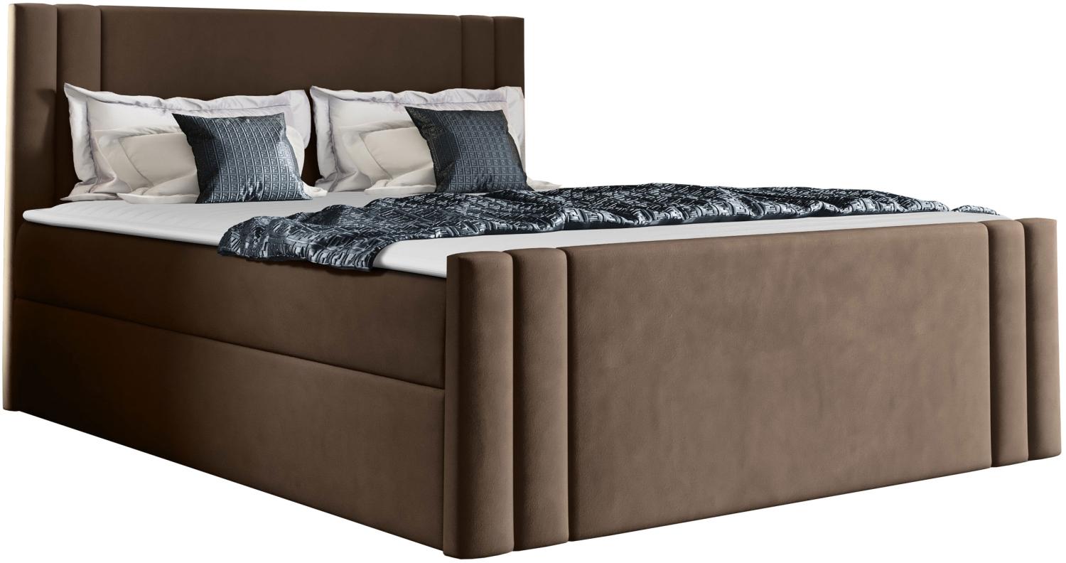 Boxspringbett Harlon, Braun, 140x200 cm Bild 1