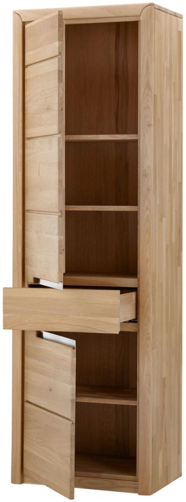 Wohnzimmerschrank Pisa 6 Eiche bianco massiv 63 x 198 x 41 cm Schrank Türanschlag links Bild 1