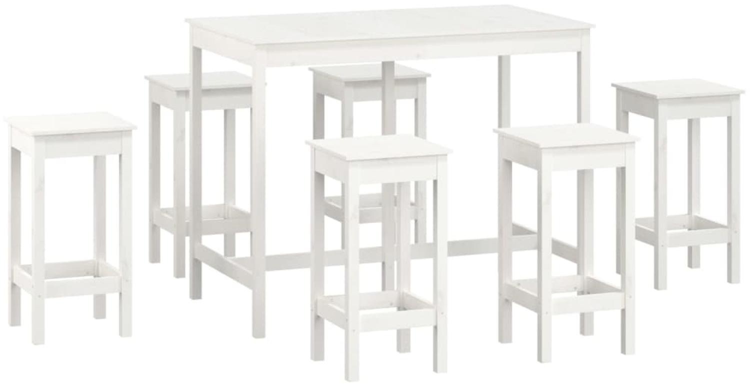 7-tlg. Bar-Set Weiß Massivholz Kiefer [3124708] Bild 1