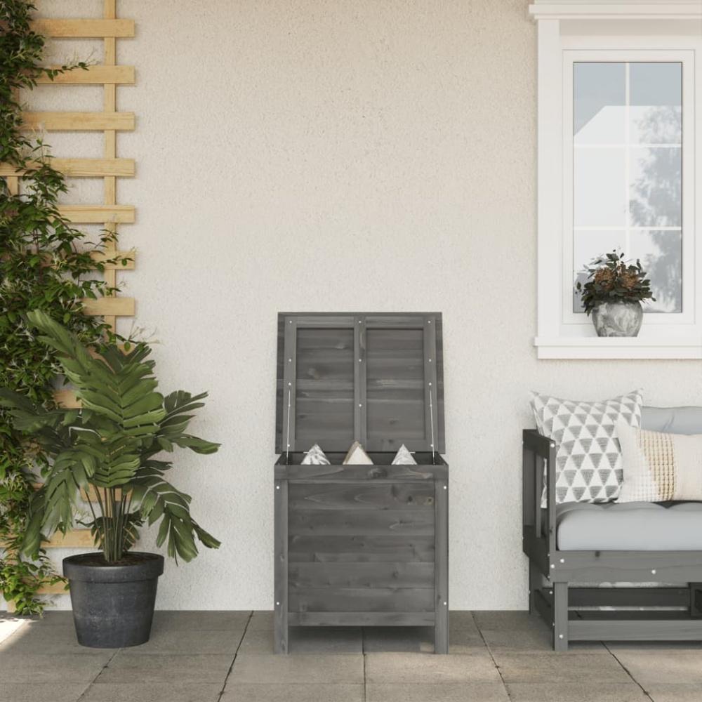 vidaXL Gartentruhe Anthrazit 50x49x56,5 cm Massivholz Tanne 364750 Bild 1