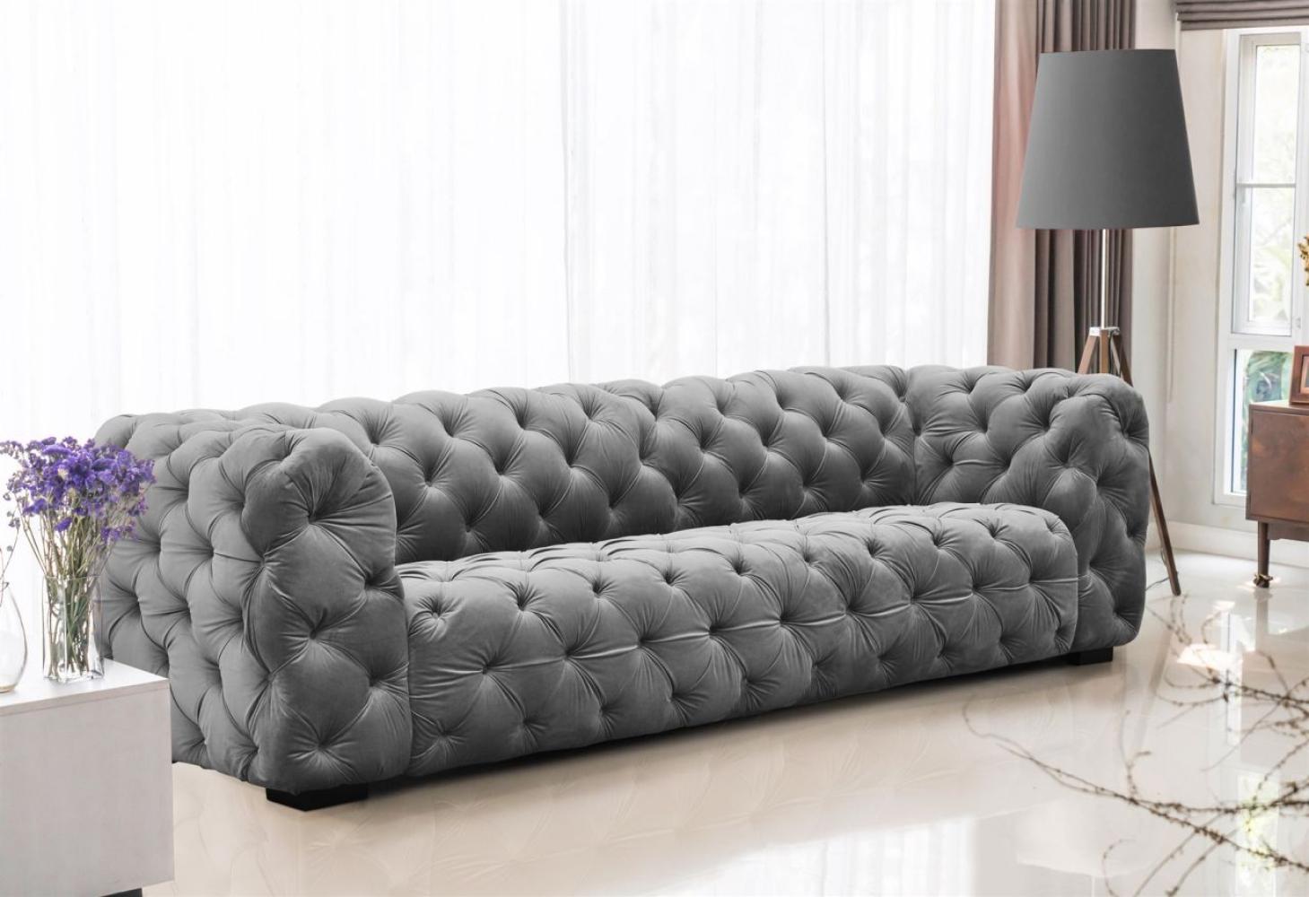 Sofa Designersofa NATALIE 4-Sitzer in Stoff Riviera Steel Bild 1