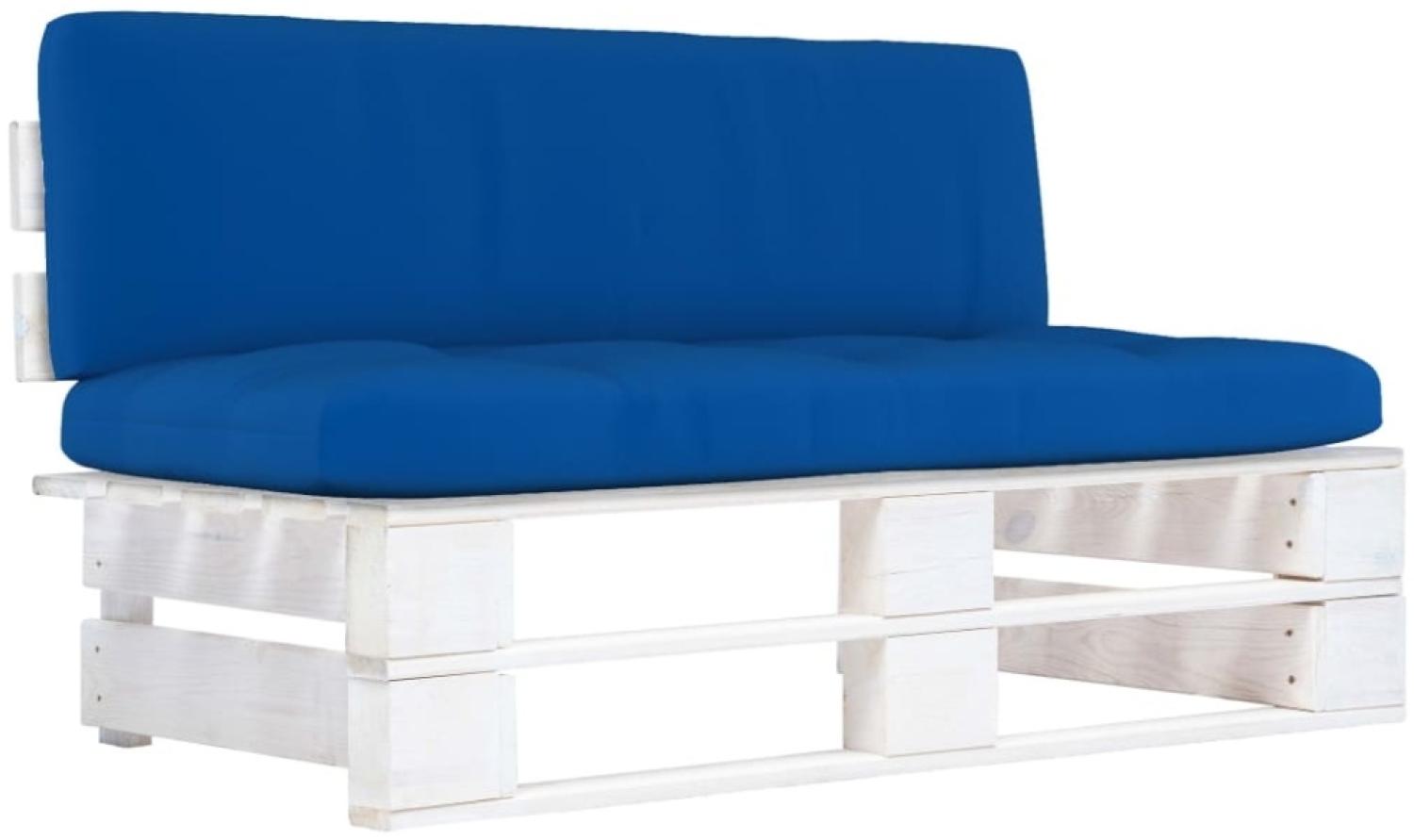 vidaXL Outdoor-Mittelsofa Paletten Kiefernholz Imprägniert Weiß Bild 1