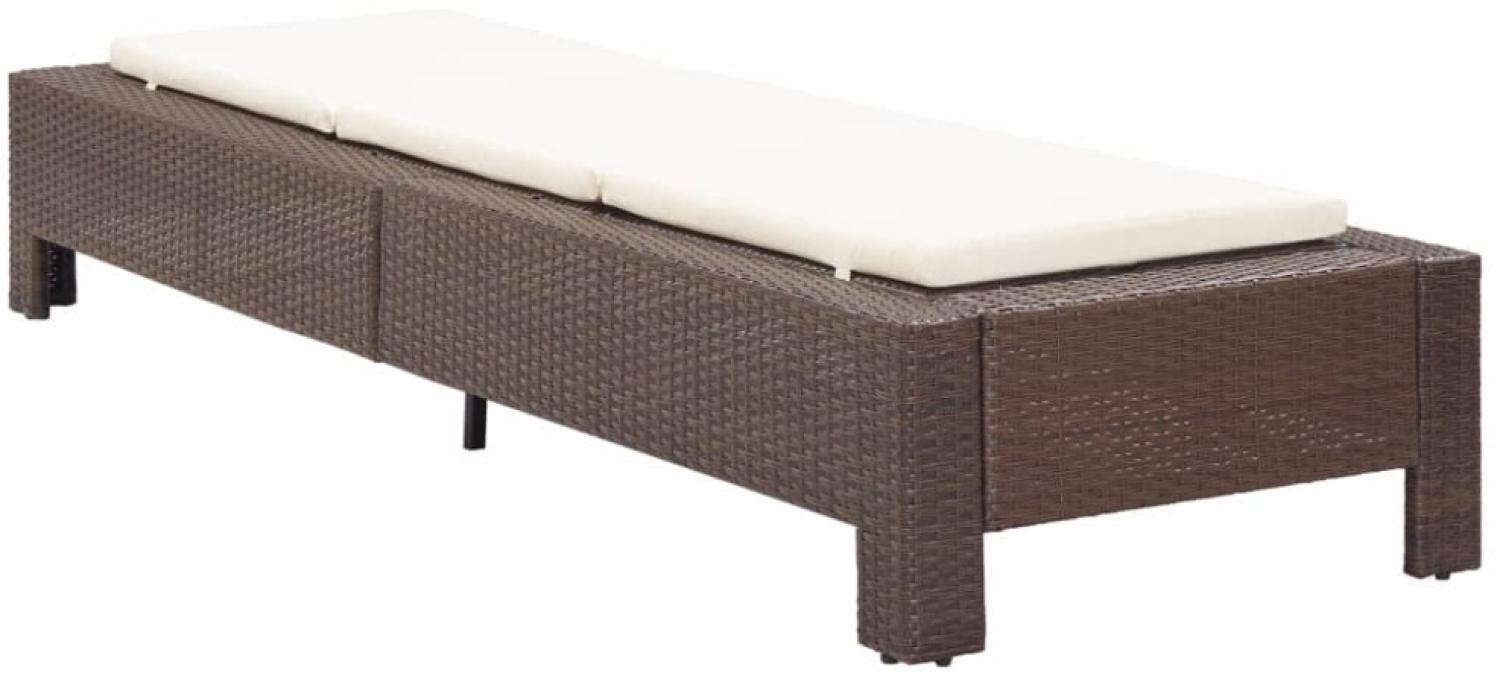 vidaXL Sonnenliege mit Auflage Braun Poly Rattan 46235 Bild 1