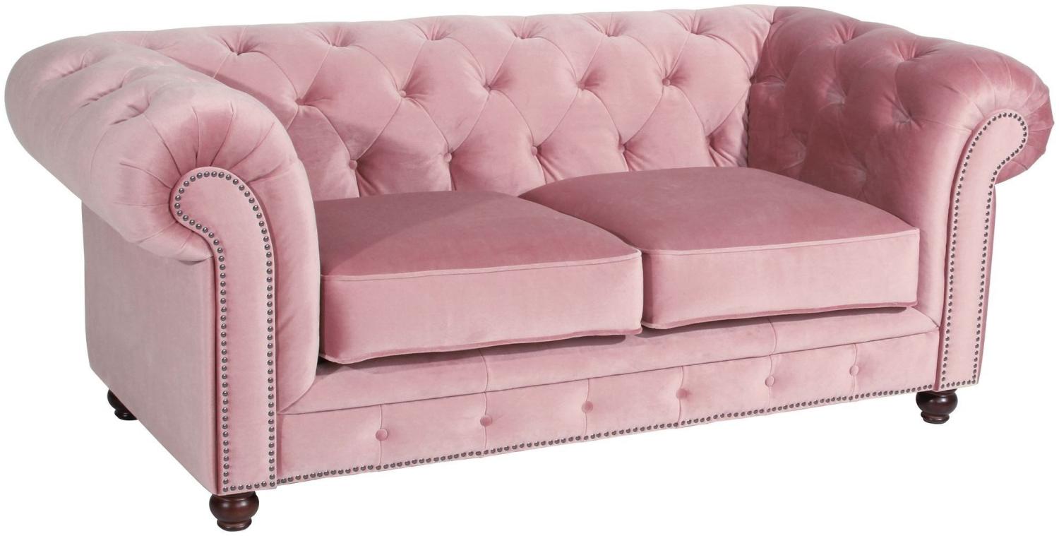 Sofa 2-Sitzer Kathe Bezug Samtvelours Buche nussbaum dunkel / rosé 22479 Bild 1