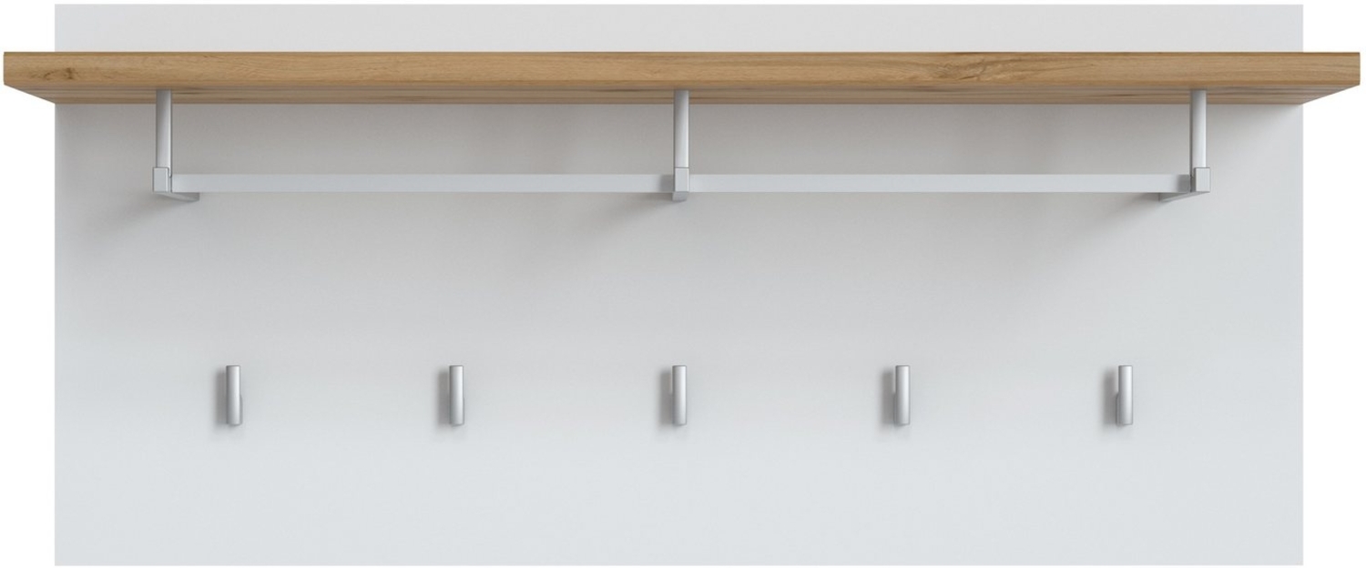 Garderoben-Paneel Halver / Hola, Holzwerkstoff, Weiß, Holzfarben, 90 x 41 x 30 cm Bild 1