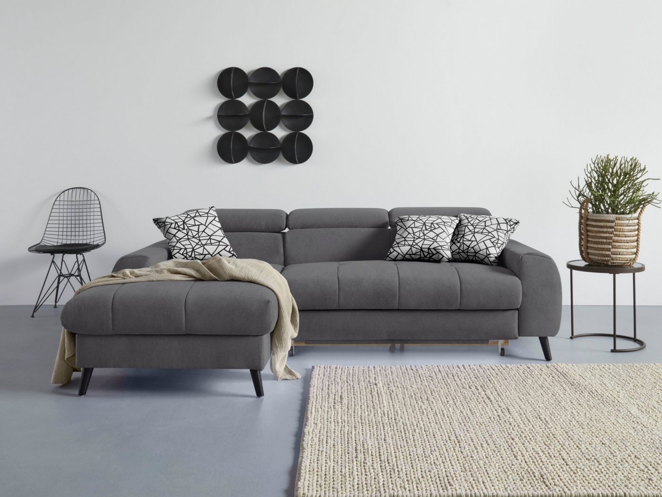 COTTA Ecksofa Mia L-Form, 3-tlg.-Kissen-Set, Recamiere, wahlweise mit oder ohne RGB-Beleuchtung Bild 1