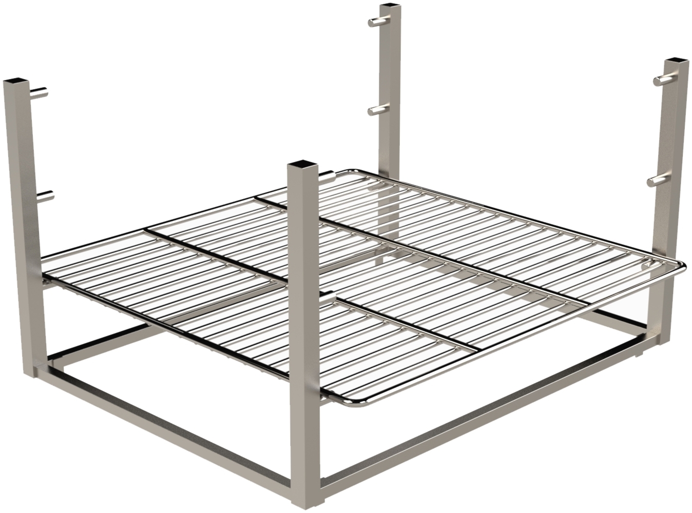 Eichenwald Edelstahl Grillrost mit Halterung höhenverstellbar 400x400mm Bild 1