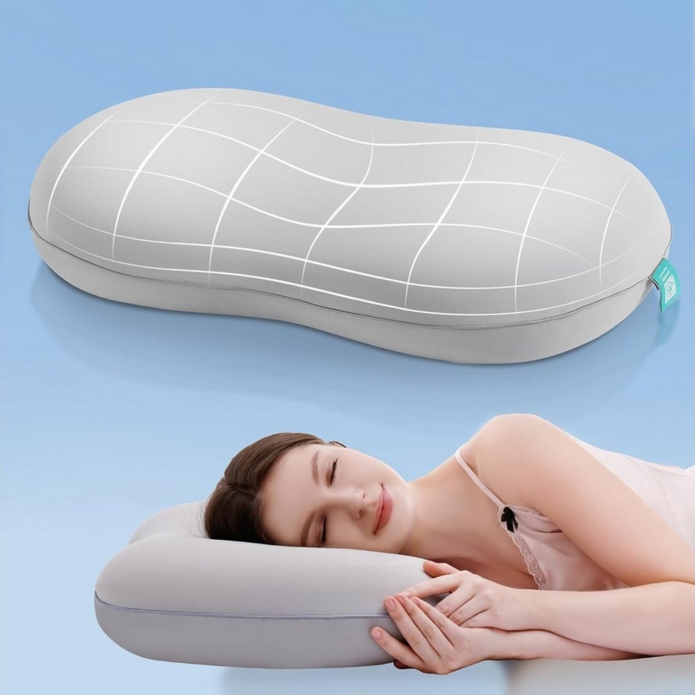 Elegear Nackenstützkissen 60*40 Kopfkissen Memory Foam mit Federkern, Ergonomisches Schlafkissen, Füllung: Memory Foam, Bezug: Abnehmbar und maschinenwaschbar, Rückenschläfer, Seitenschläfer, Bauchschläfer, Zwei Höhen, Atmungsaktiv, Waschbar, Antischna... Bild 1