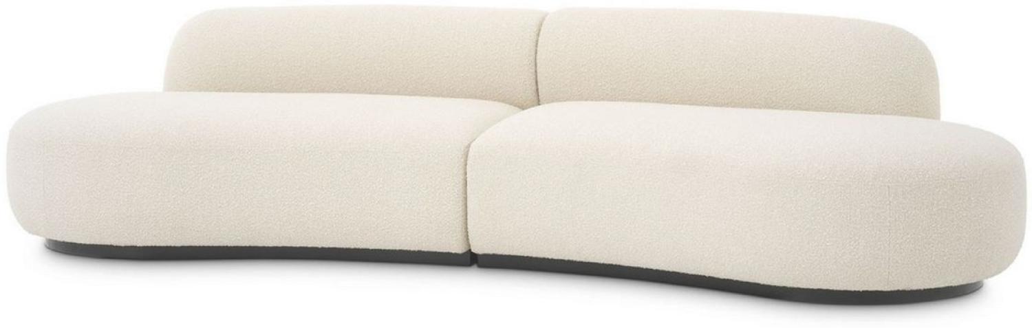 Casa Padrino Luxus Sofa Cremefarben / Schwarz 300x97 x H. 69 cm Bild 1