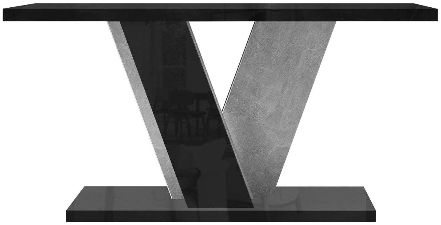 Couchtisch Viney (Farbe: Schwarz Hochglanz / Beton) Bild 1