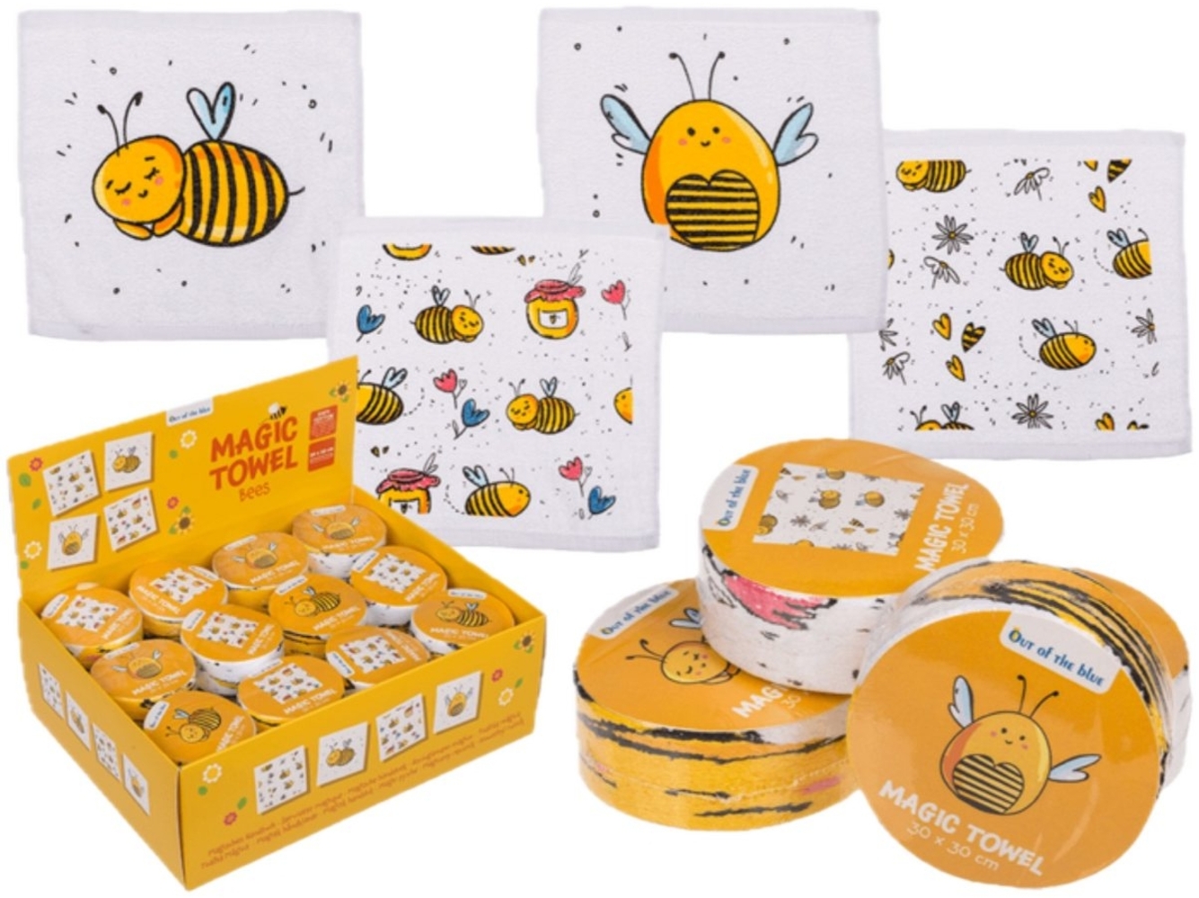 LK Trend & Style Handtuch Magic Baumwollhandtuch, Biene, (Ein großartiges Geschenk für die Schultüte, 4-St), kleines Geschenk mit großer Wirkung Bild 1