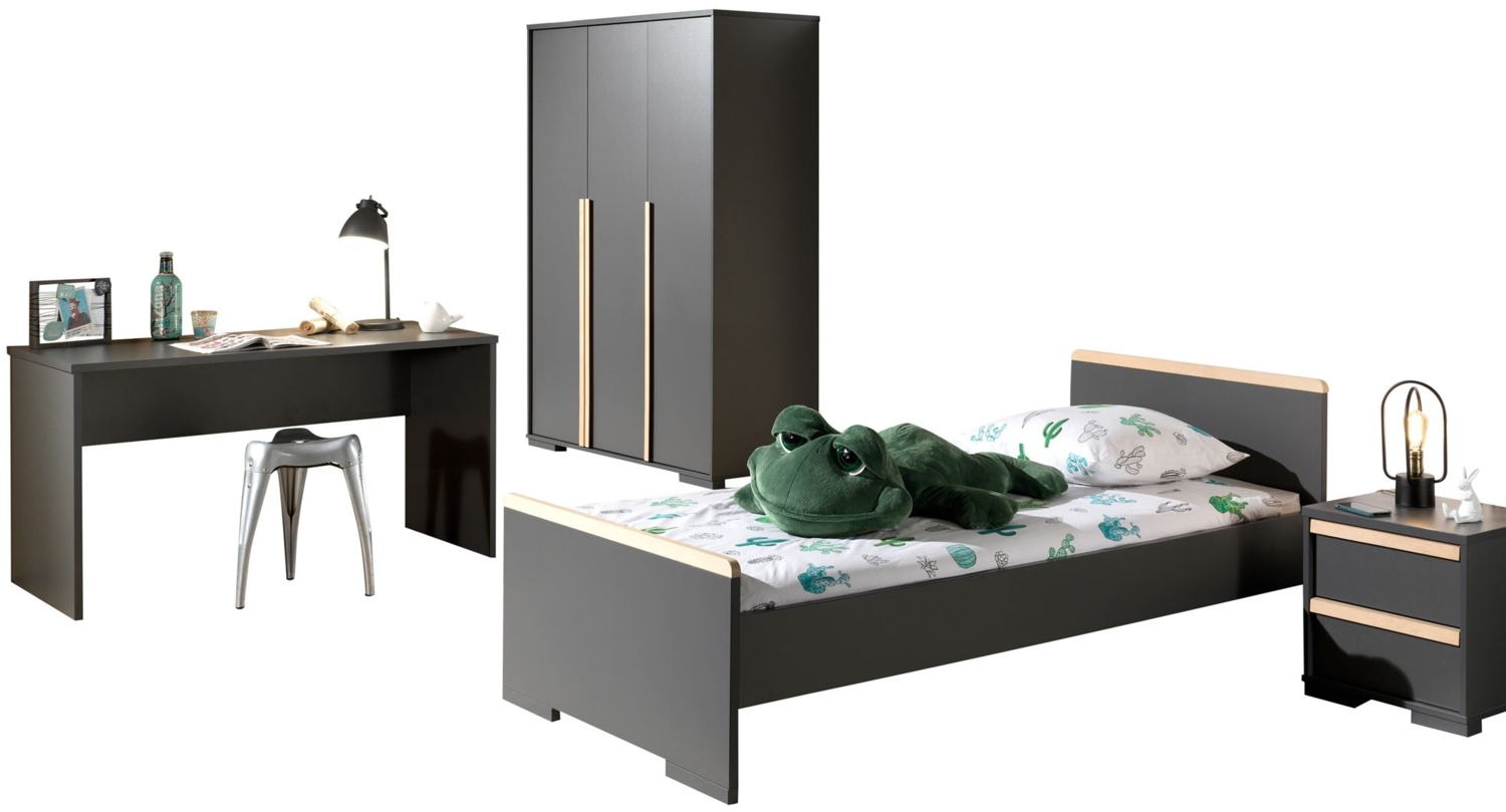 Jugendzimmer Set Kariotta Möbelset Holzwerkstoff Anthrazit/Buche Bild 1