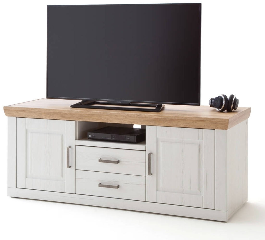 TV-Lowboard BRASILIA-05 Fernsehschrank in Pinie Aurelio & Grandson Oak. Nb, mit Kabeldurchlass - B/H/T: 158/63/52cm Bild 1