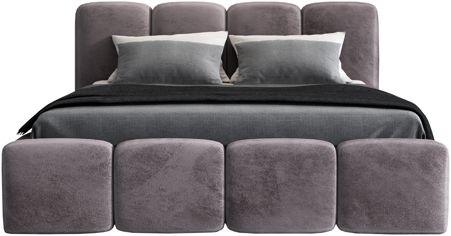 Polsterbett DONA 140x200 ohne Matratze mit Bettkasten und Lattenrost. Farbe: Grau 16 Bild 1