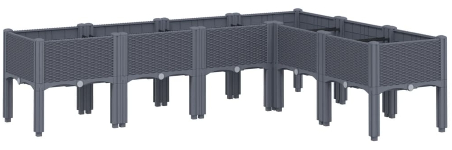 vidaXL Pflanzkasten mit Beinen Blaugrau 160x120x42 cm PP 367906 Bild 1
