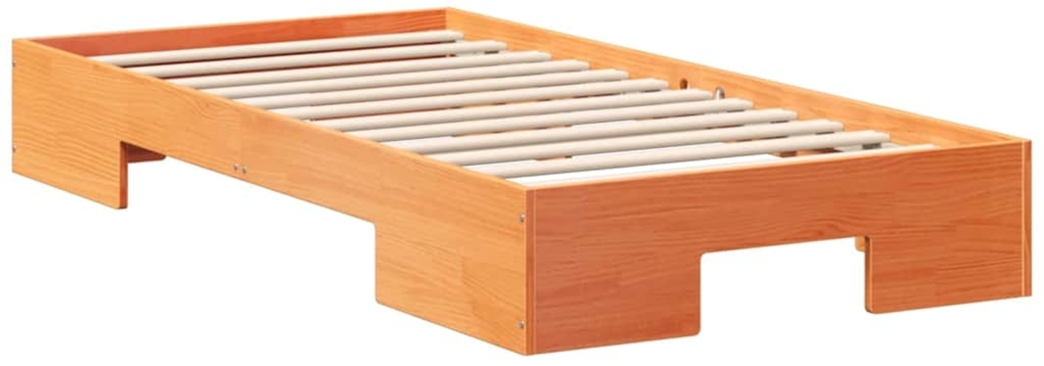 vidaXL Bodenbettgestell Braun 80 x 200 cm Massivholz Kiefer 873051 Bild 1