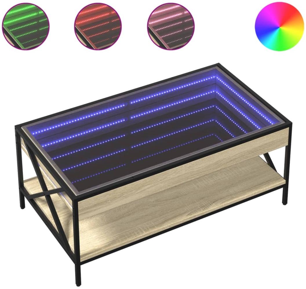 vidaXL Couchtisch mit Infinity-LED Sonoma-Eiche 90x50x38 cm 847708 Bild 1