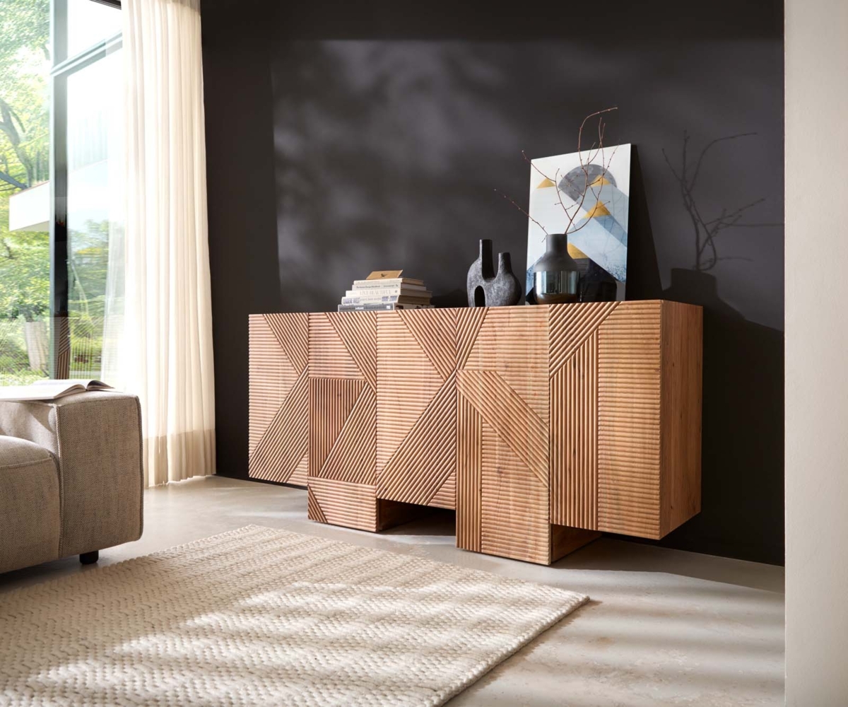 Sideboard Naxxar 180 cm Akazie Natur 5 Türen Bild 1