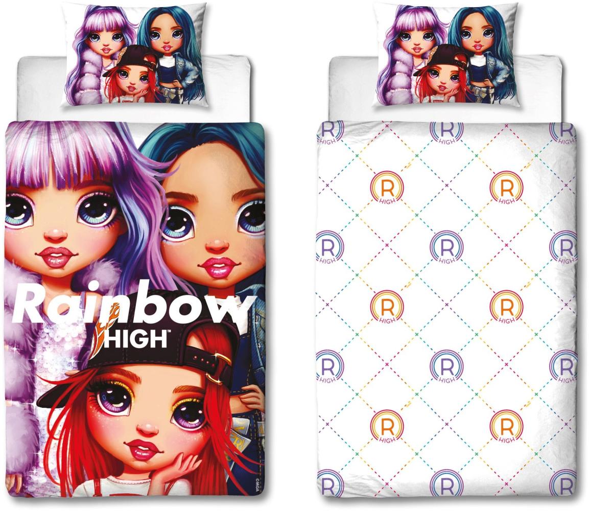 Rainbow High Kinderbettwäsche-Set – 140x200 cm Bettbezug & 60x70 cm Kissenbezug Bild 1