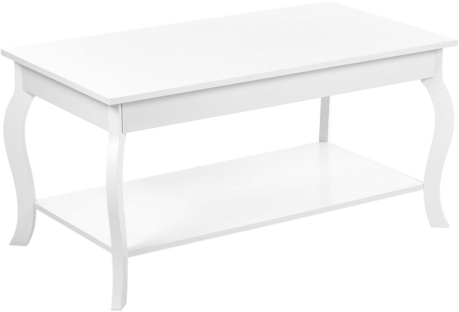 Beliani Couchtisch weiß rechteckig 55 x 101 cm HARTFORD Bild 1