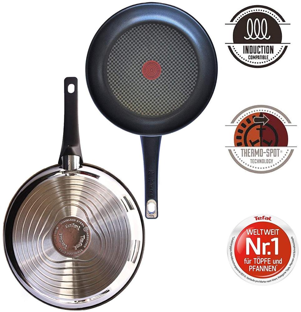 Tefal B12595 Jamie Oliver Edelstahl Bratpfanne 28cm + Deckel 4 TLG Pfannenset Bild 1