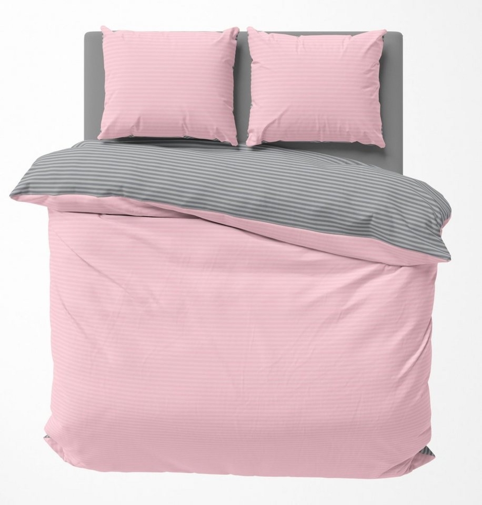 One Home Bettwäsche Wende Streifen, Renforcé, 3 teilig, gestreift und modern, Baumwolle Doppelbett Bild 1