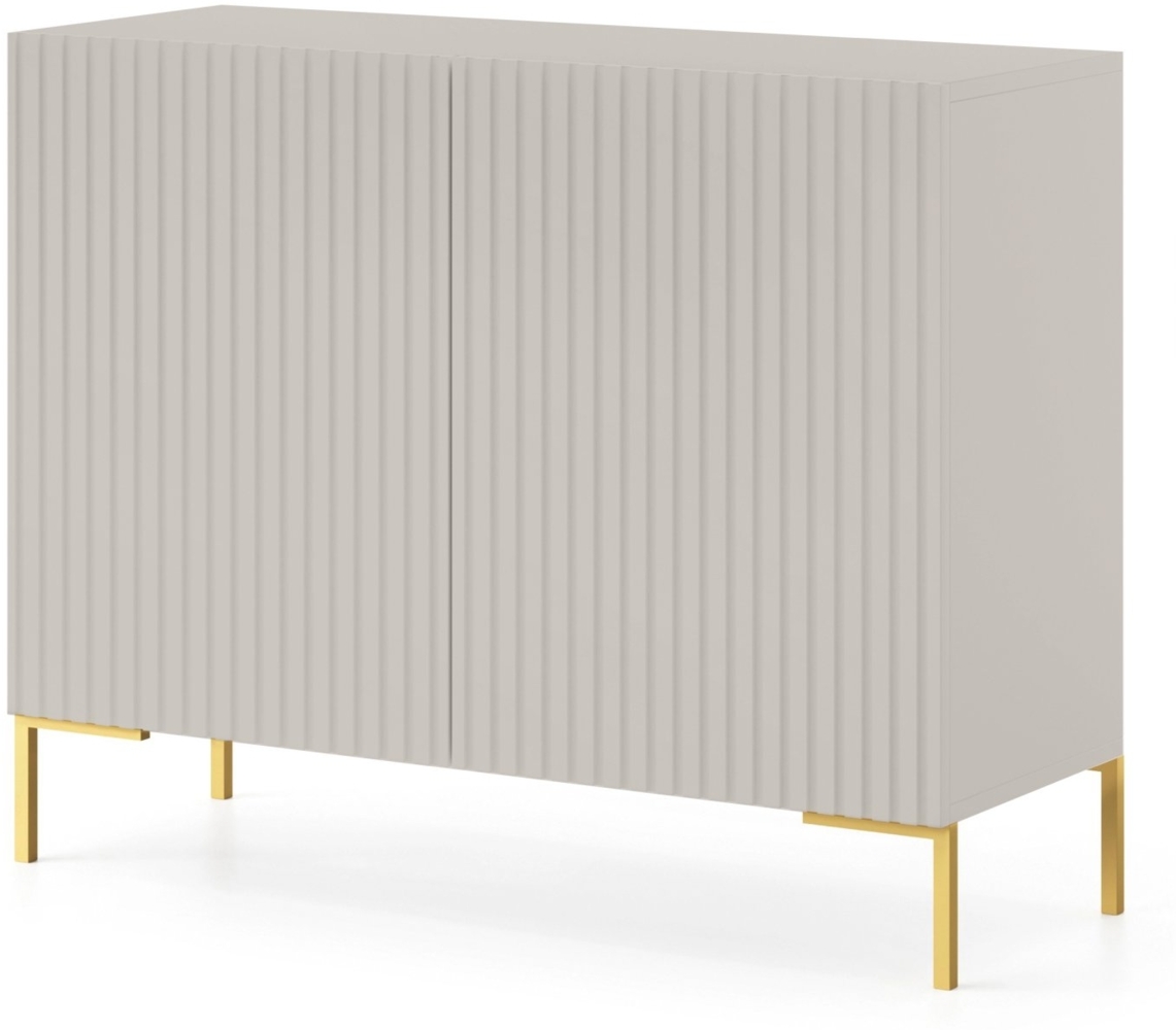 Selsey 'Lammelo' Sideboard, greige mit Metallbeinen, ca. 75 x 92 x 37 cm Bild 1