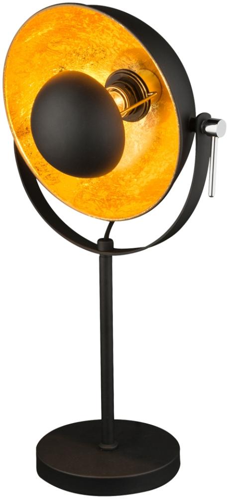 GLOBO E27 Tischlampe Wohnzimmer Tischleuchte Metall schwarz gold Retro 58286T Bild 1