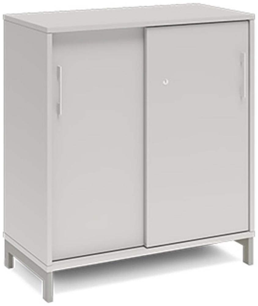 Büroschrank DNA 800x890 mm Hellgrau/Weiß Schiebetür 2A4 Bild 1