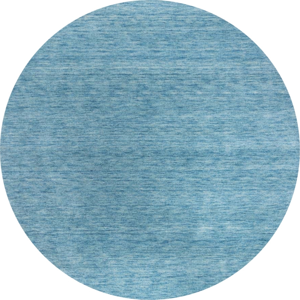 Morgenland Gabbeh Teppich - Softy - Uni - rund - 200 x 200 - Hellblau Bild 1