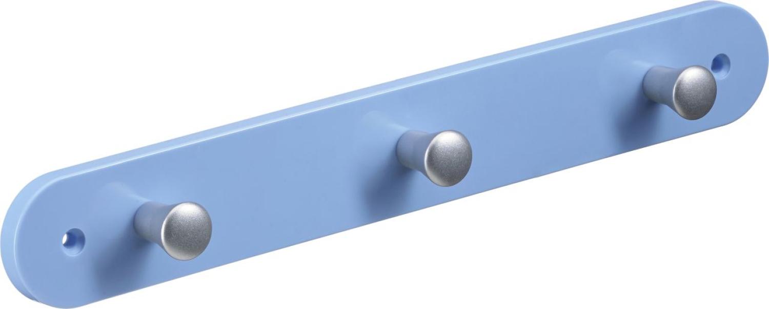 Hettich Garderobenleiste 3 Haken 28,0 x 4,0 x 0,8 cm hellblau Bild 1