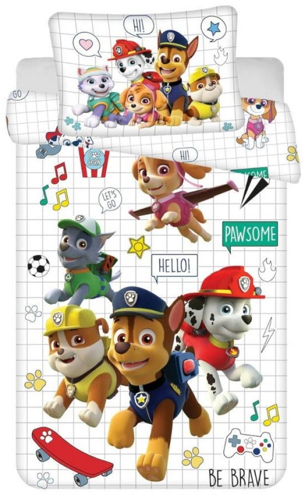 PAW PATROL Babybettwäsche PAW Patrol Baby- Bettwäsche "Hello, Be Brave", 100x135cm Bild 1