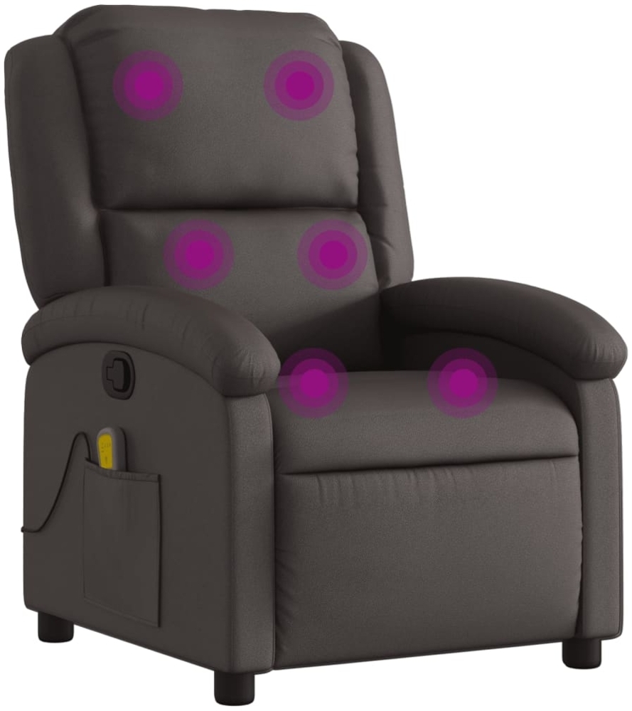 vidaXL Massagesessel Relaxsessel Dunkelbraun Echtleder 3205925 Bild 1