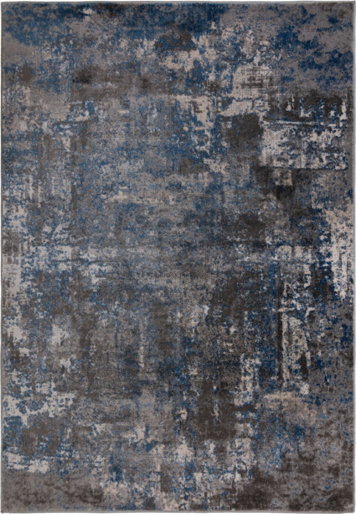 Kadima Design "Dee" Abstrakte Kunst-Teppiche in Premium-Qualität. Farbe: Blau-Grau, 80x150 cm Bild 1