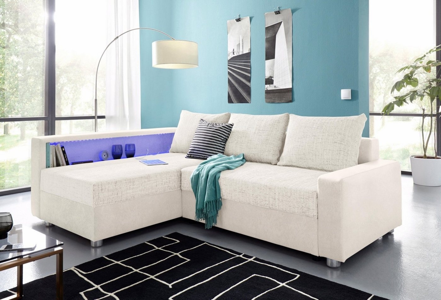 COLLECTION AB Ecksofa Relax L-Form, inklusive Bettfunktion, Federkern, wahlweise mit RGB-LED-Beleuchtung Bild 1