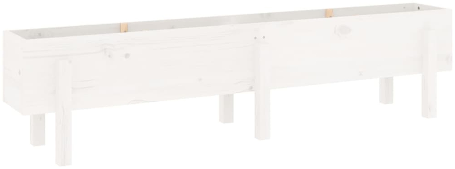 vidaXL Hochbeet Weiß 160x30x38 cm Massivholz Kiefer 825192 Bild 1