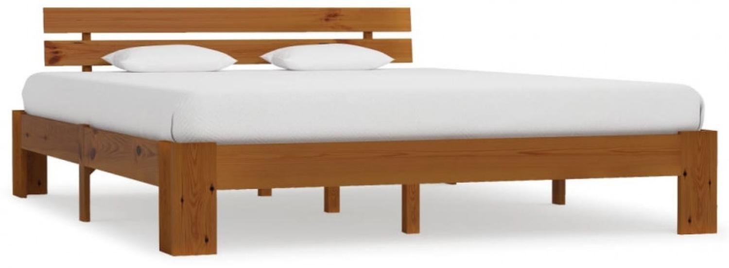 vidaXL Massivholzbett Honigbraun Kiefer 160x200 cm [283182] Bild 1