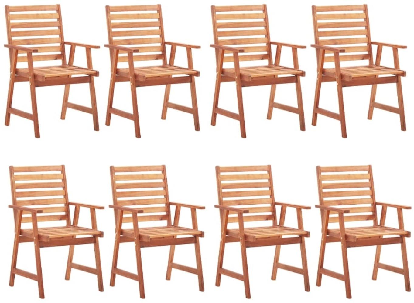 vidaXL Garten-Essstühle 8 Stk. mit Kissen Massivholz Akazie 3078399 Bild 1