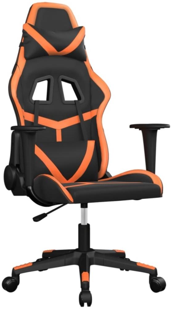 vidaXL Gaming-Stuhl mit Massagefunktion Schwarz und Orange Kunstleder 345429 Bild 1