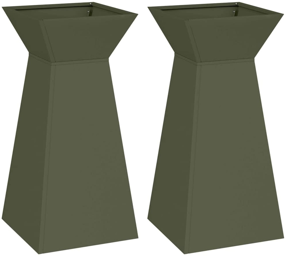 vidaXL Säulen Pflanzer 2 pcs Oliv 35 x 35 x 73 cm 873845 Bild 1