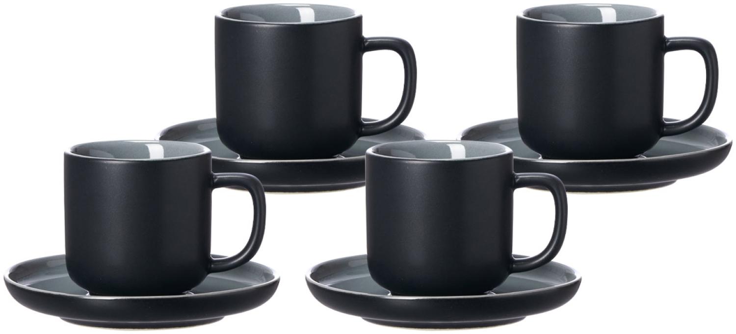 Ritzenhoff & Breker JASPER Espressotasse mit Untertasse 100 ml 4er Set schwarz Bild 1