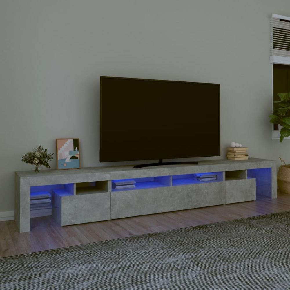 vidaXL TV-Schrank mit LED-Leuchten Betongrau 260x36,5x40 cm 3152781 Bild 1