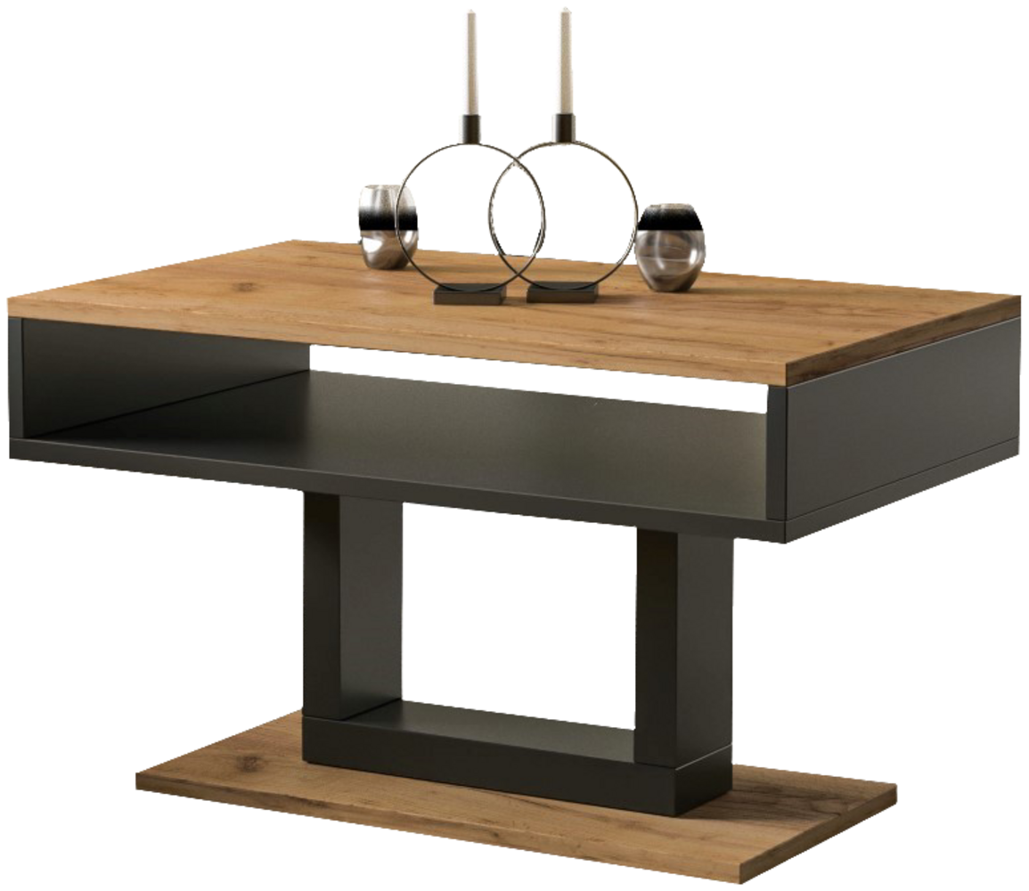 Couchtisch Tilo, moderner Wohnzimmertisch mit Ablagefach (Craft Eiche) Bild 1