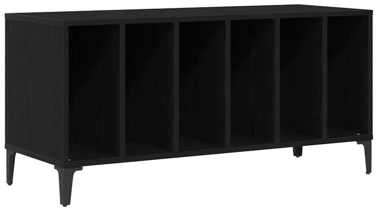 vidaXL Schallplattenschrank Schwarz Eichen-Optik 100 x 38 x 48 cm 862869 Bild 1
