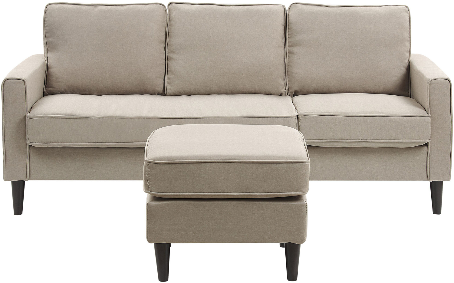 3-Sitzer Sofa Polsterbezug mit Ottomane beige AVESTA Bild 1